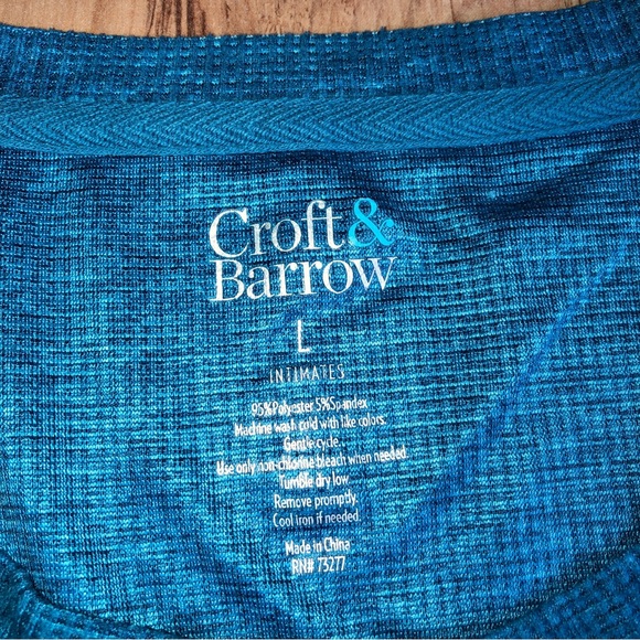 CROFT & BARROW Intimate Henley Top Shirt 3 Button Large Blue Women’s - Picture 5 of 16